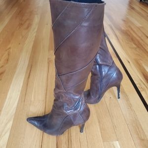 Aldo Dark Brown Leather Boots size 38
